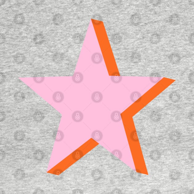 Pink and Orange Star by OneThreeSix